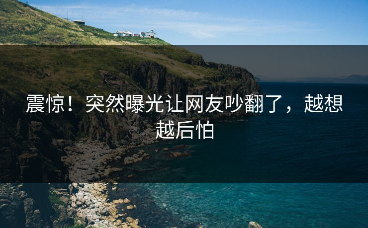 震惊！突然曝光让网友吵翻了，越想越后怕