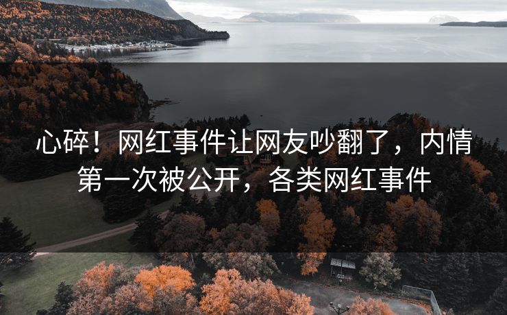 心碎！网红事件让网友吵翻了，内情第一次被公开，各类网红事件