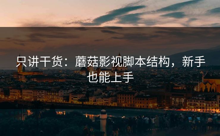 只讲干货：蘑菇影视脚本结构，新手也能上手